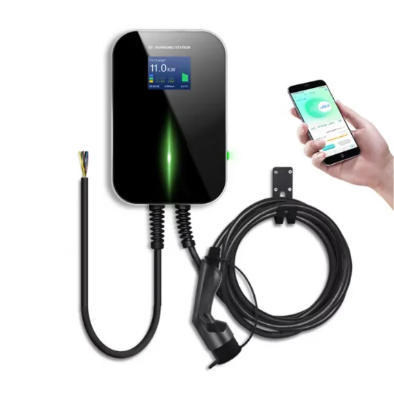 Besen Wallbox Smart fali töltő Type 2 kábellel, fém kábeltartóval és telefonos appal