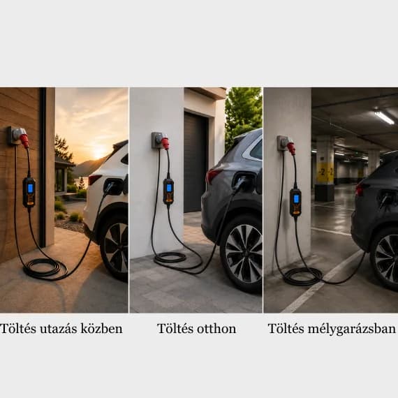 Feyree töltő használat közben: úton, otthon és mélygarázsban